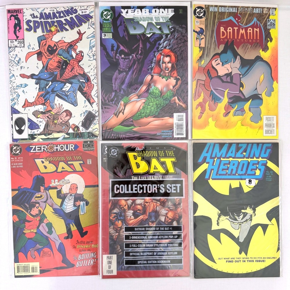 Batman Comic Book Lot Shadow of the Bat Collector Set Spider Man 6ct